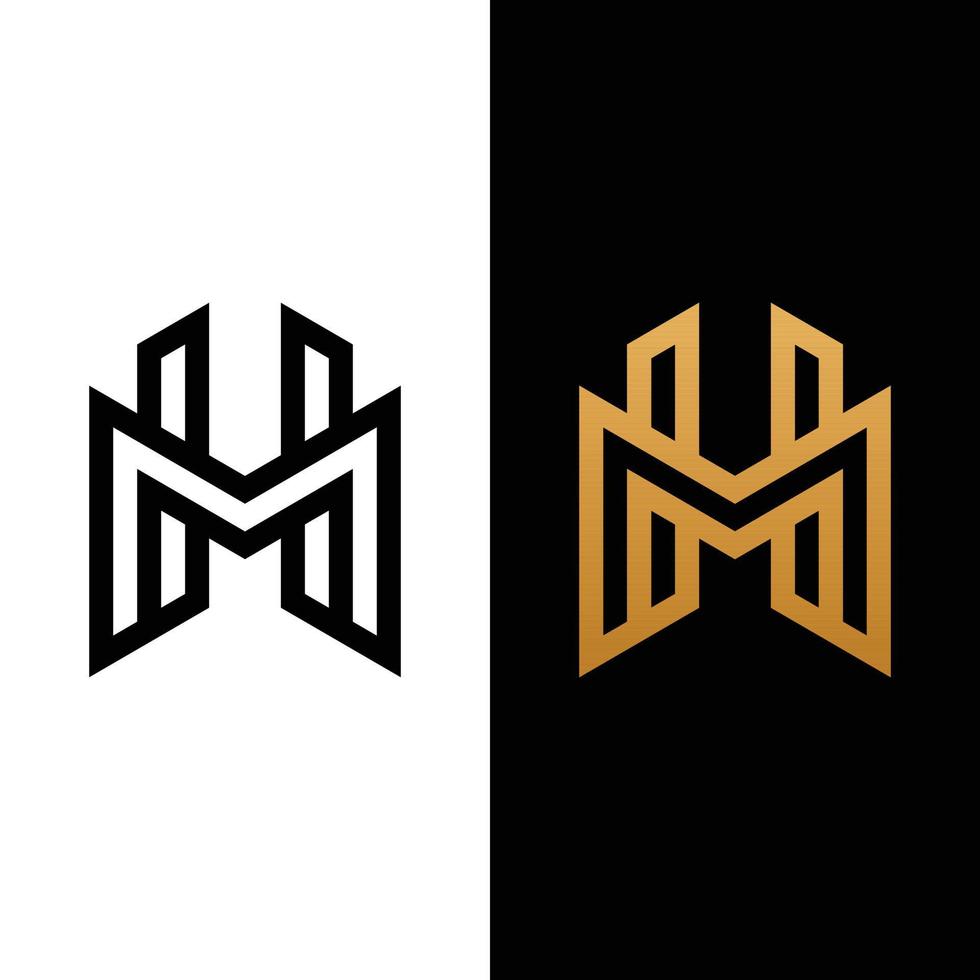 mh mh hm brief monogram eerste logo ontwerpsjabloon vector