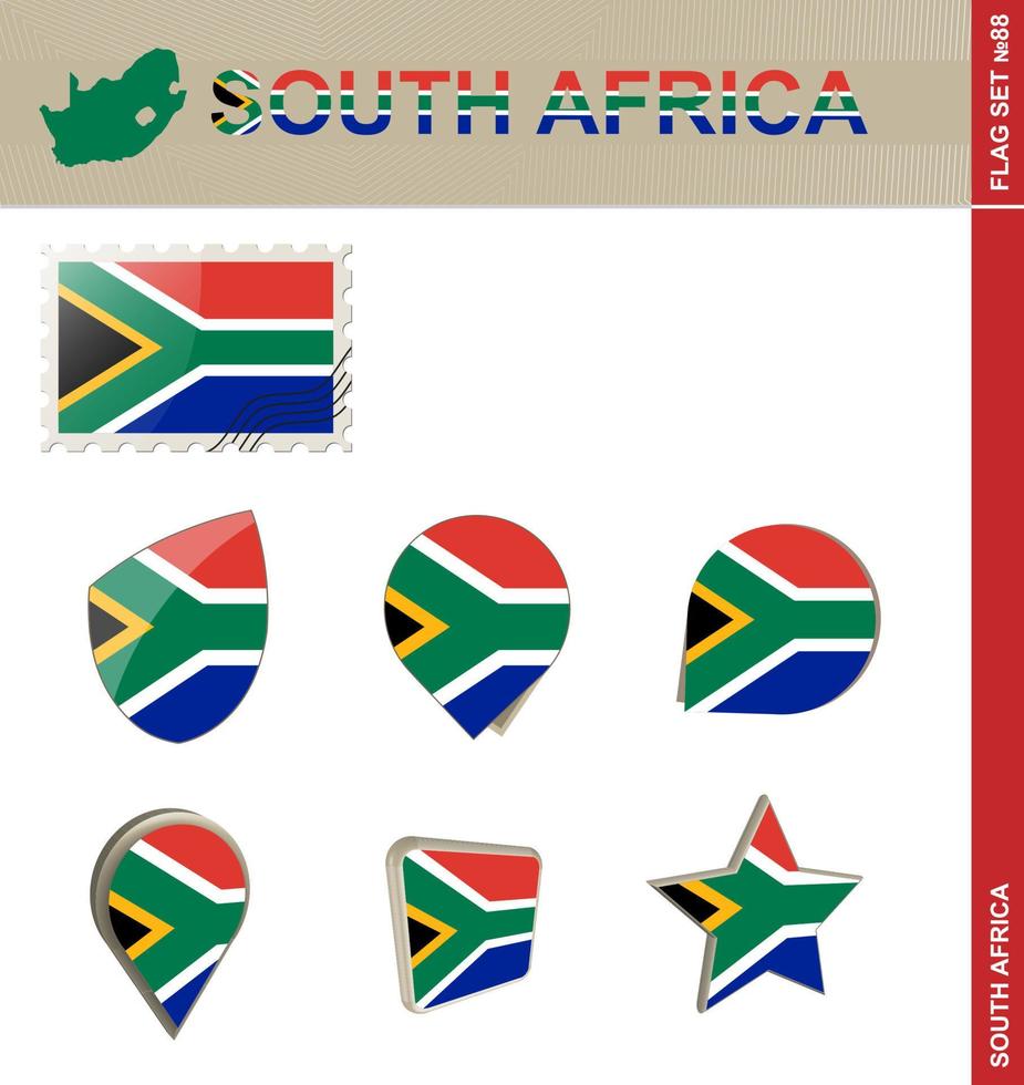 Zuid-Afrika vlag set, vlag set vector