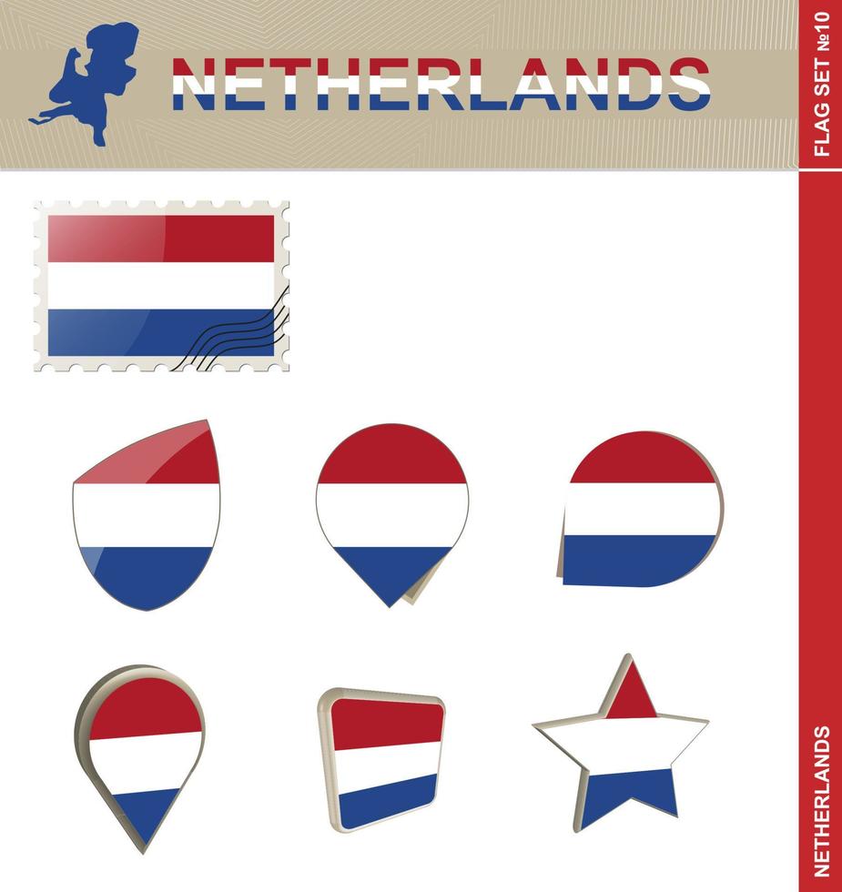 nederlandse vlag set, vlag set vector