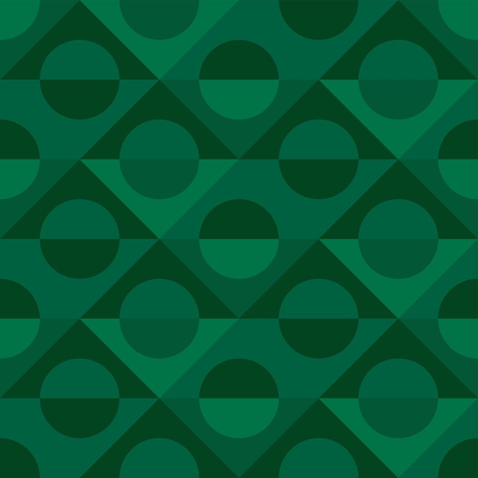 naadloos vectorpatroon, geometrische ruit met cirkelpatroon in groene kleur. patroon opgenomen in staal. vector