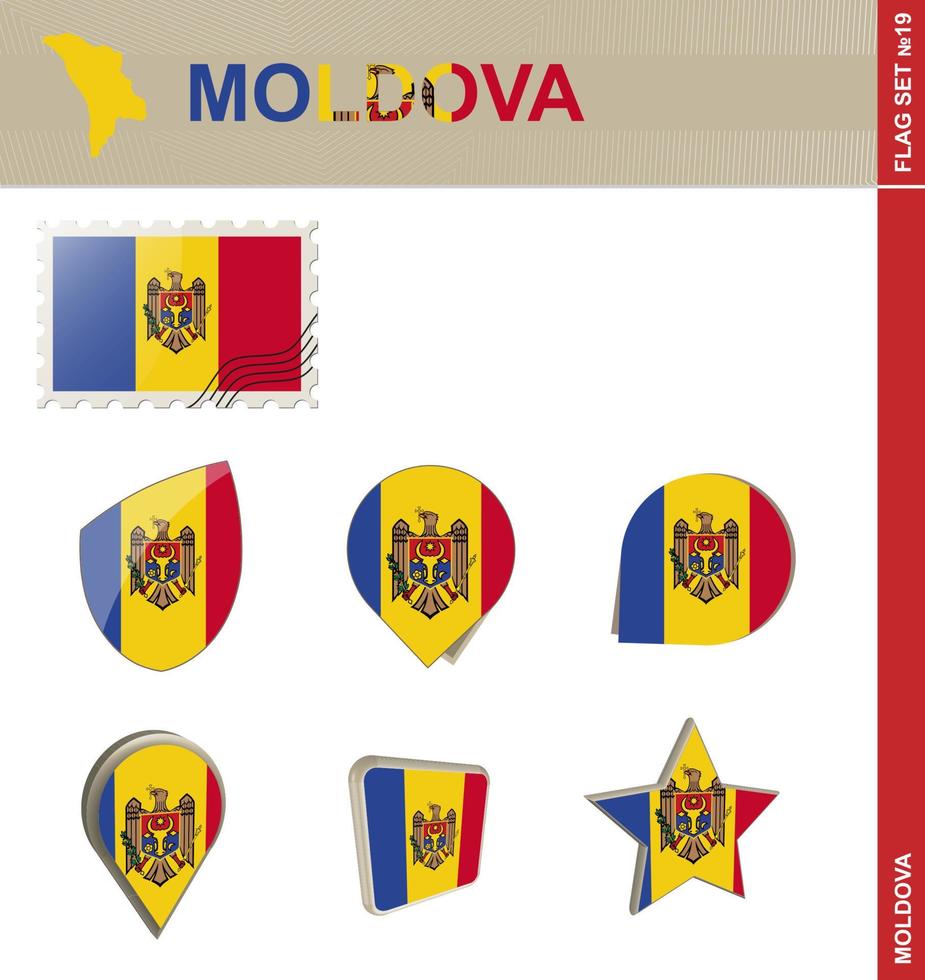 Moldavië vlaggenset, vlaggenset vector