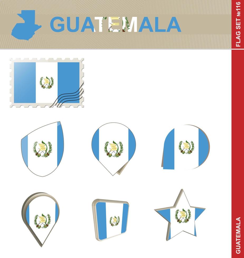 guatemala vlag set, vlag set vector