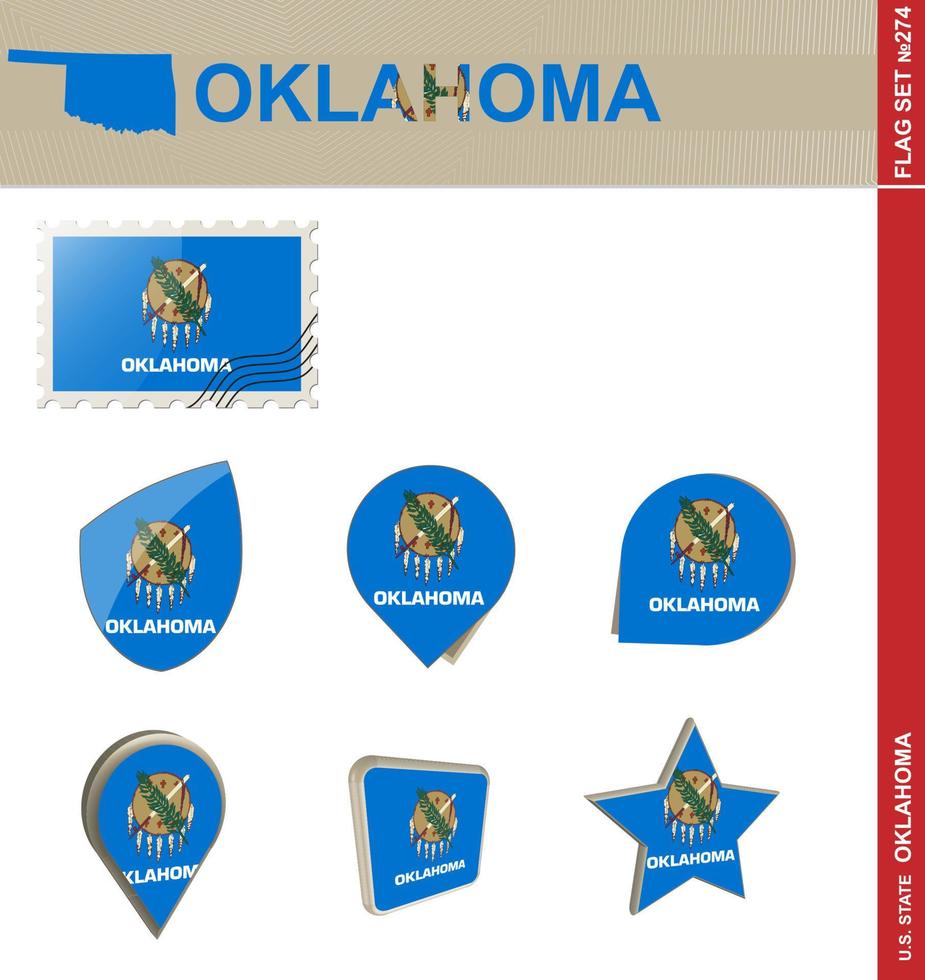 Oklahoma-vlaggenset, vlaggenset vector