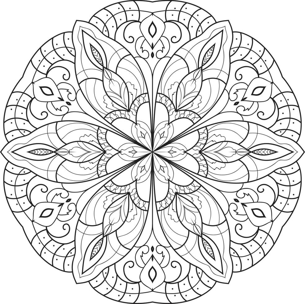 cirkelvormige bloem mandala gratis vector