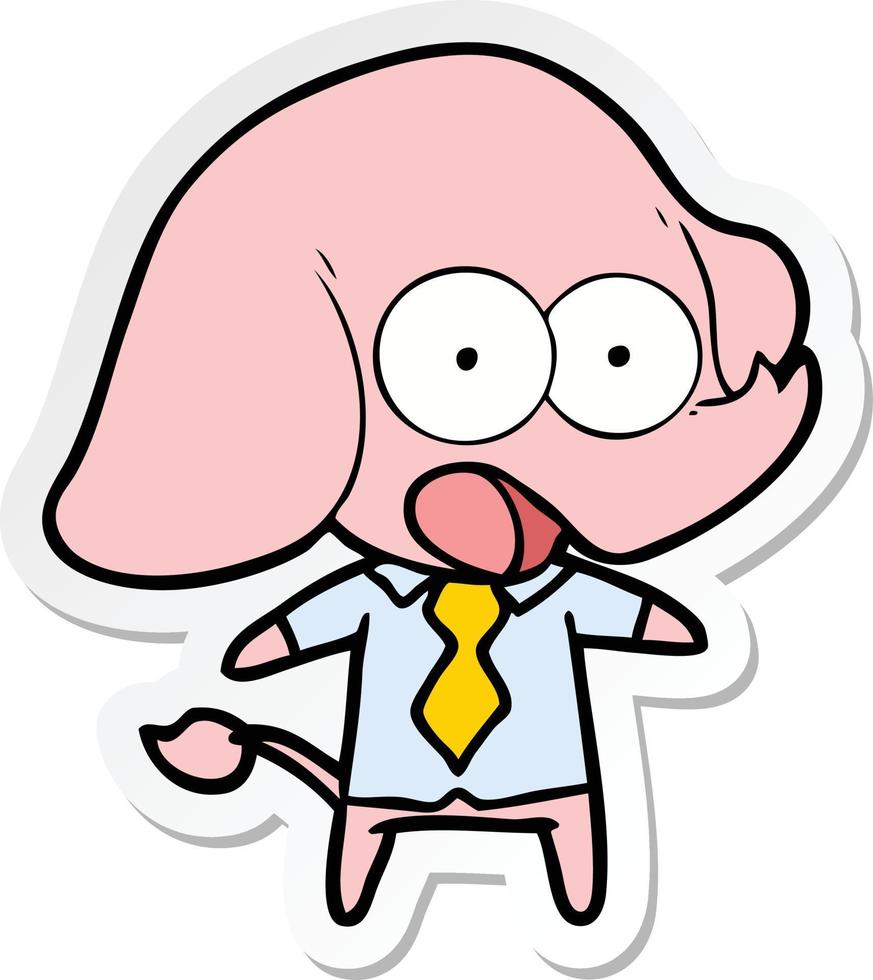 sticker van een schattige cartoonolifant vector