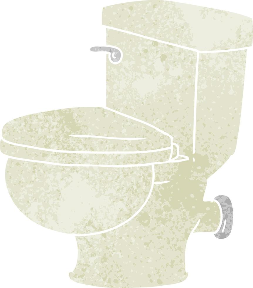 retro cartoon doodle van een badkamer toilet vector