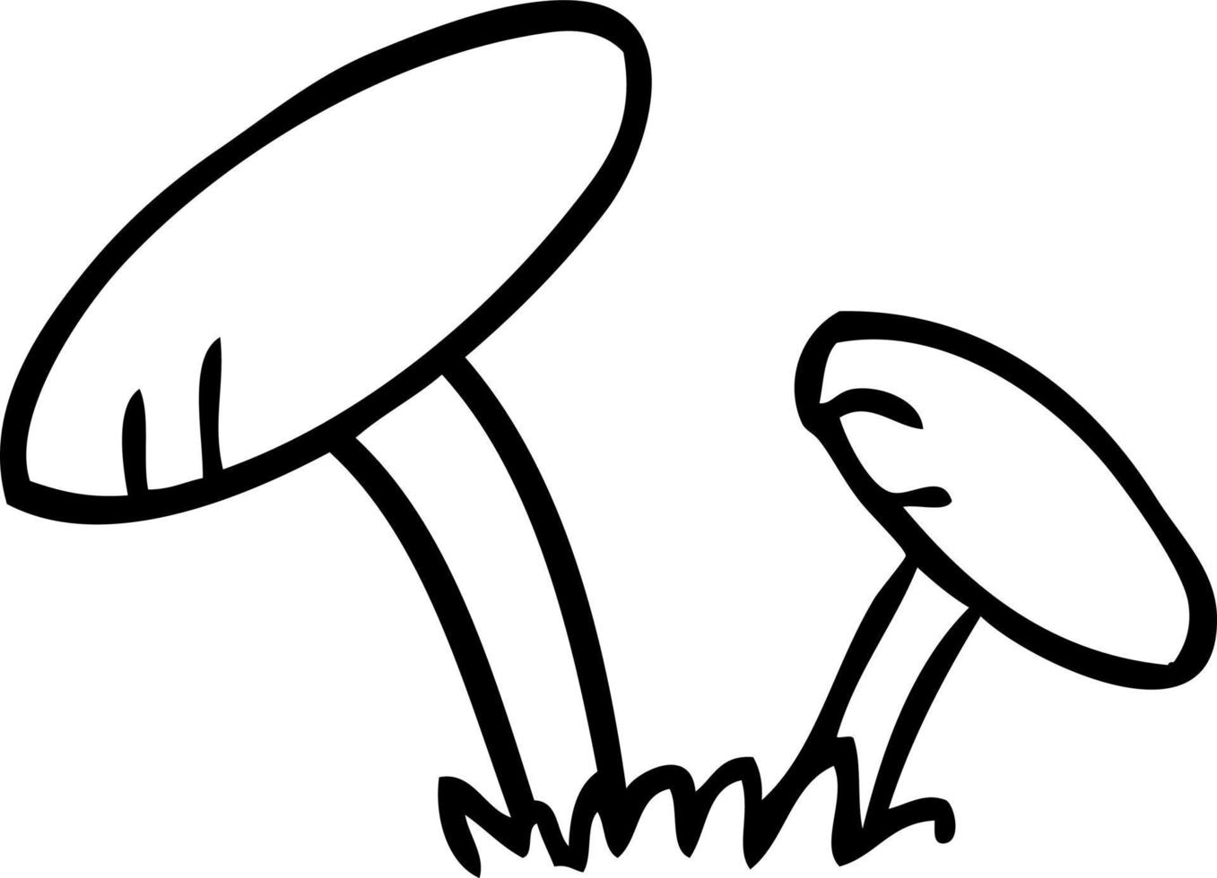 lijntekening doodle van enkele paddenstoelen vector