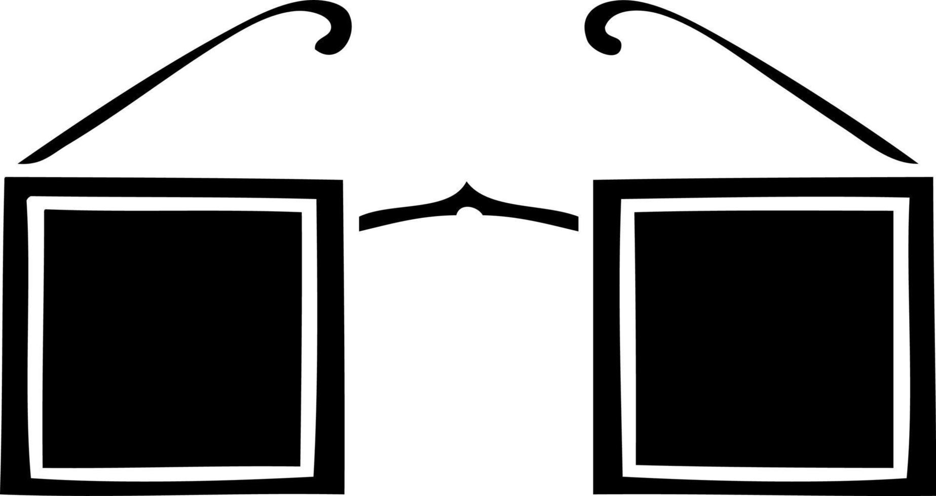 platte symbool ronde bril vector