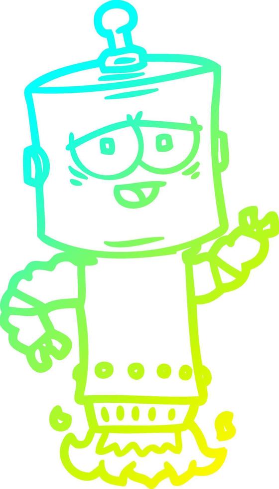 koude gradiënt lijntekening cartoon robot vector