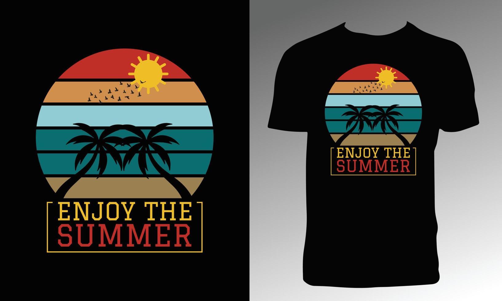 zomer grafisch tee vector design met palmboom silhouet.