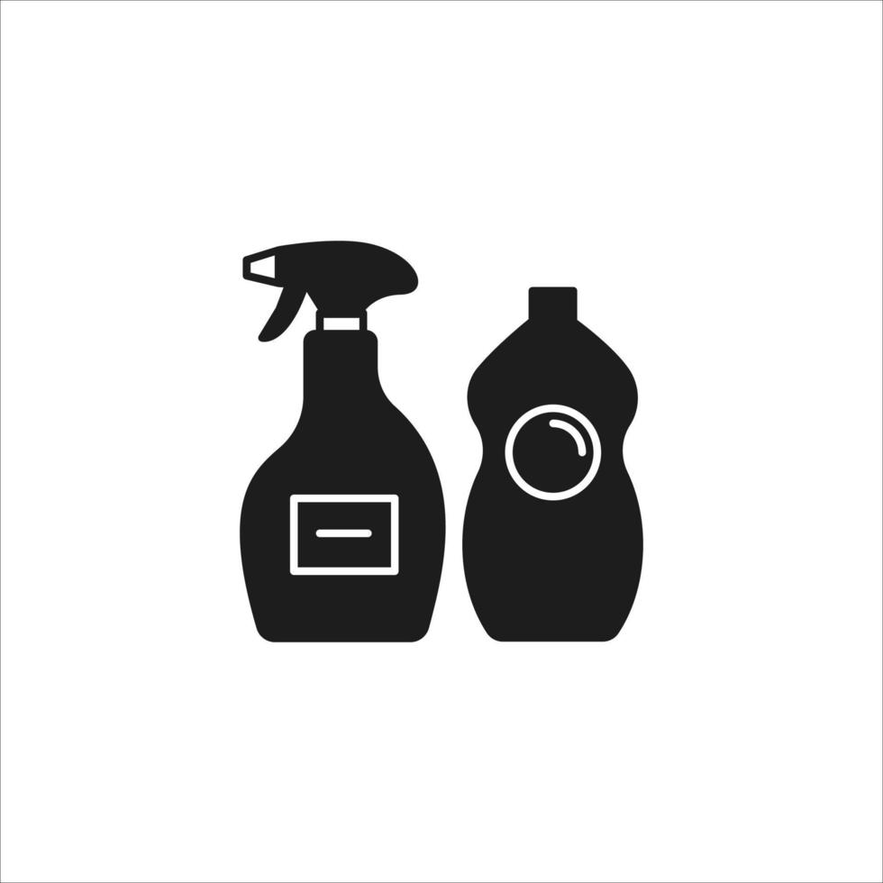 glyph-pictogram voor schoonmaakchemicaliën in vectorlogo vector