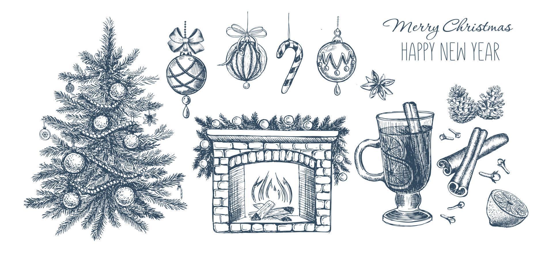 kerst ontwerpelement in doodle stijl. hand getekend. vector