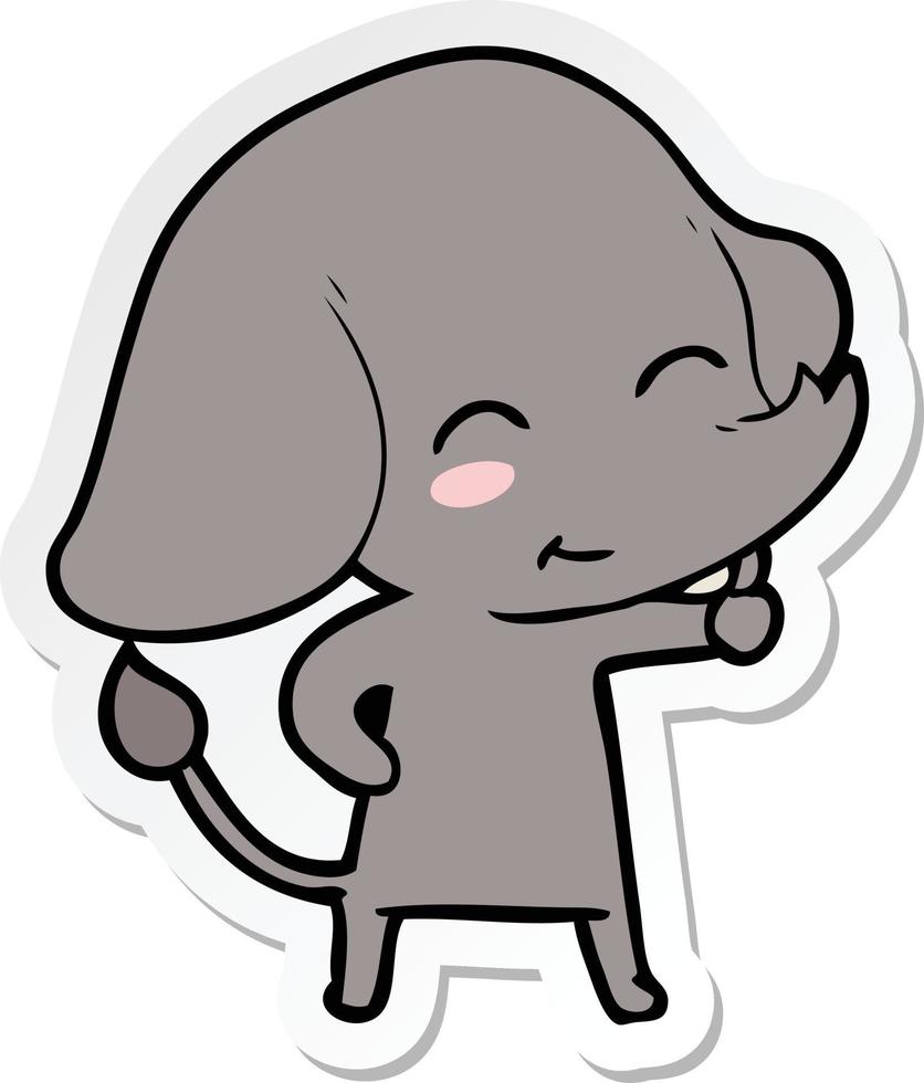 sticker van een schattige cartoonolifant vector