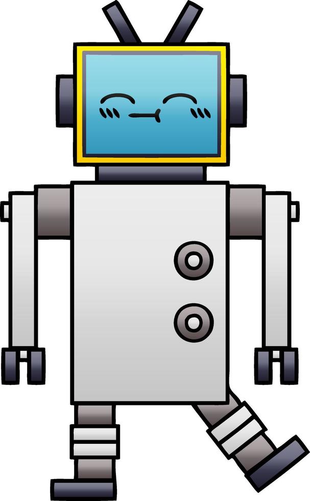 gradiënt gearceerde cartoon robot vector