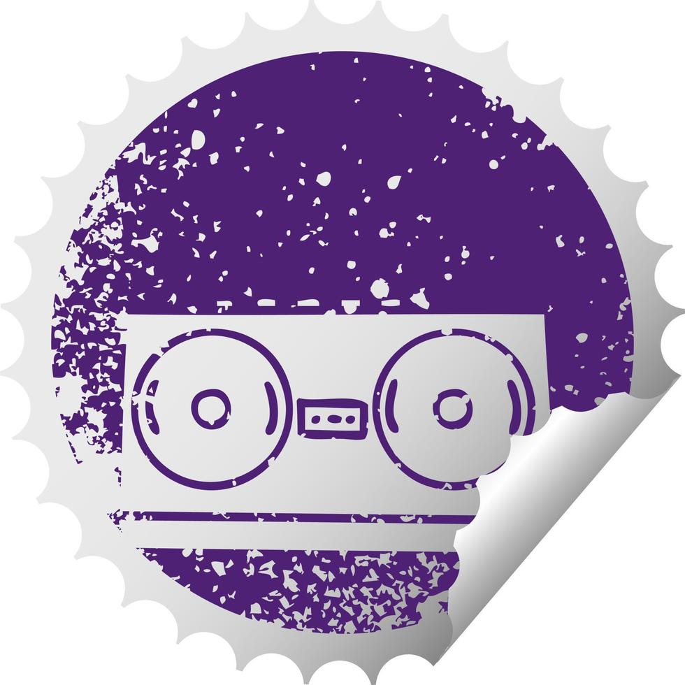 noodlijdende circulaire peeling sticker symbool retro radio vector