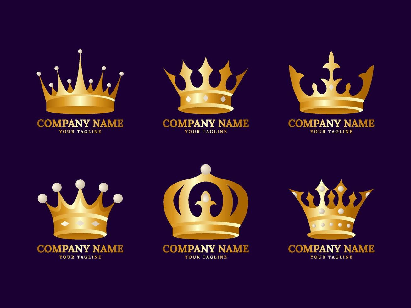 gouden kroon logo set vector