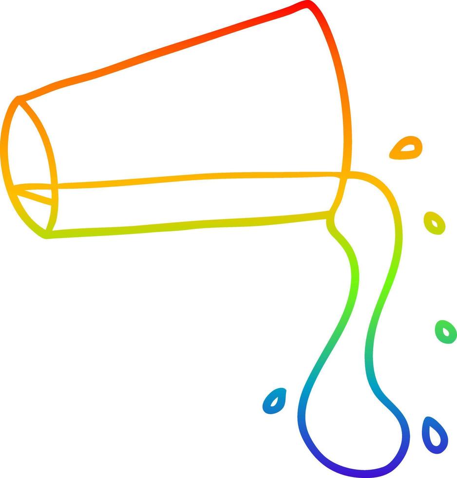 regenbooggradiënt lijntekening cartoon koel drankje water vector