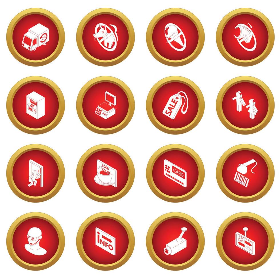 winkel navigatie voedingsmiddelen iconen set, eenvoudige stijl vector