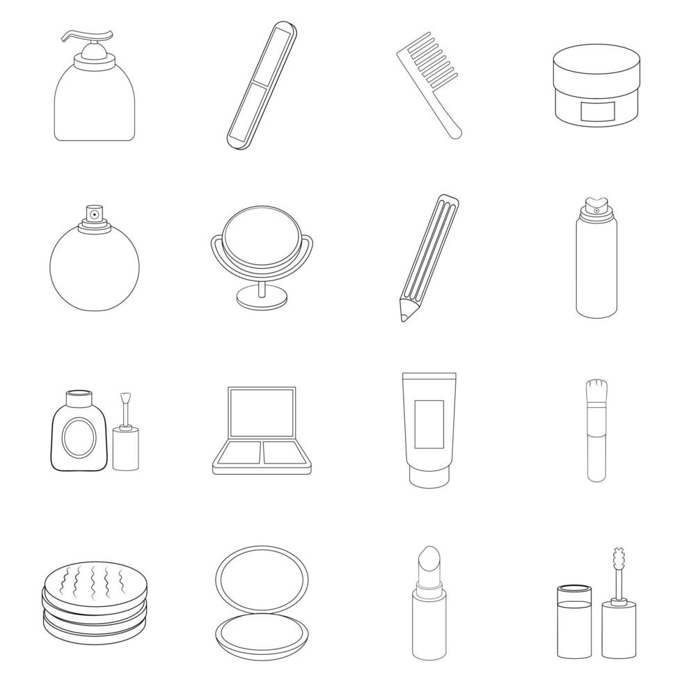 cosmetica items pictogrammenset overzicht vector