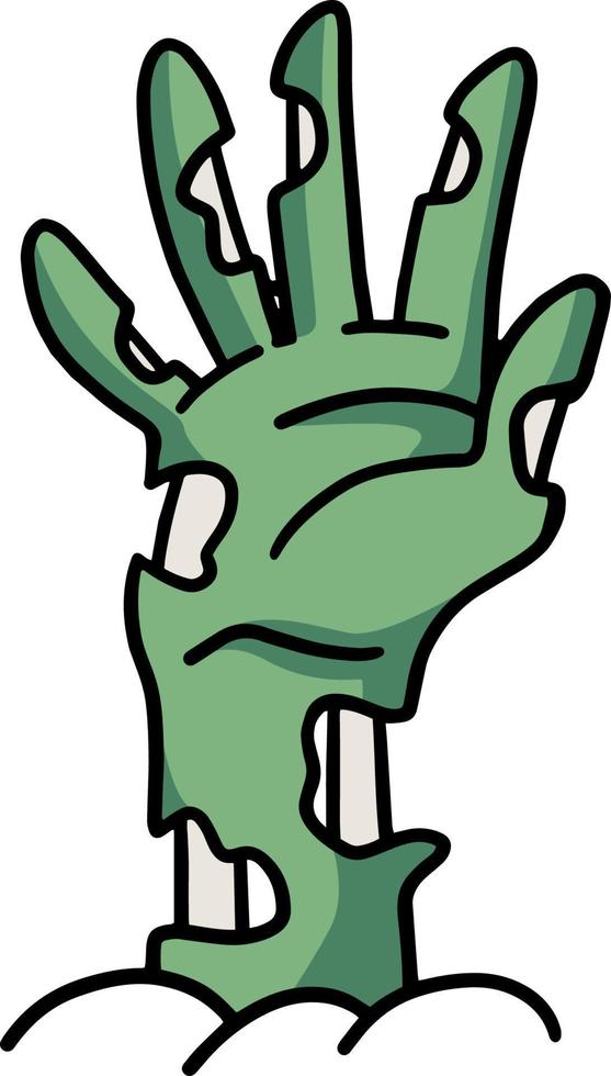 zombie hand halloween cartoon gekleurde clipart vector