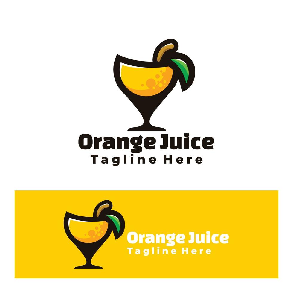 schattige jus d'orange logo kunst illustratie vector