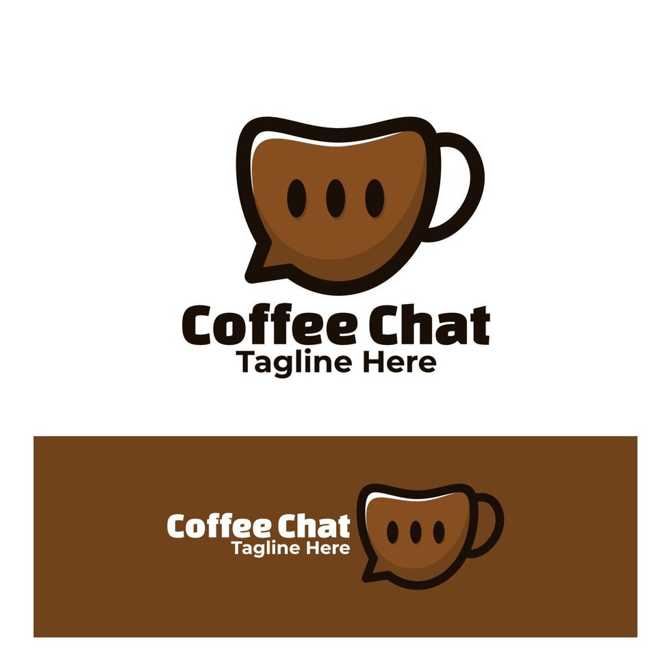 logo koffie chat kunst illustratie vector