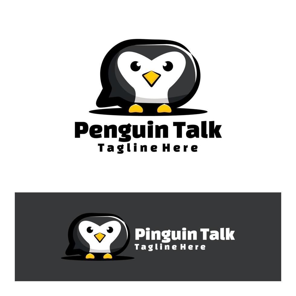 schattige pinguïn praten kunst illustratie vector