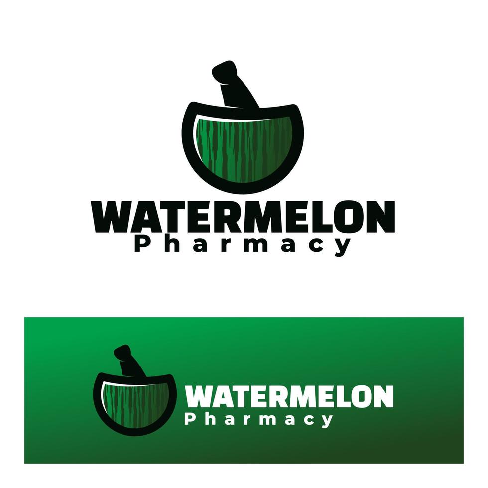 logo watermeloen apotheek kunst illustratie vector