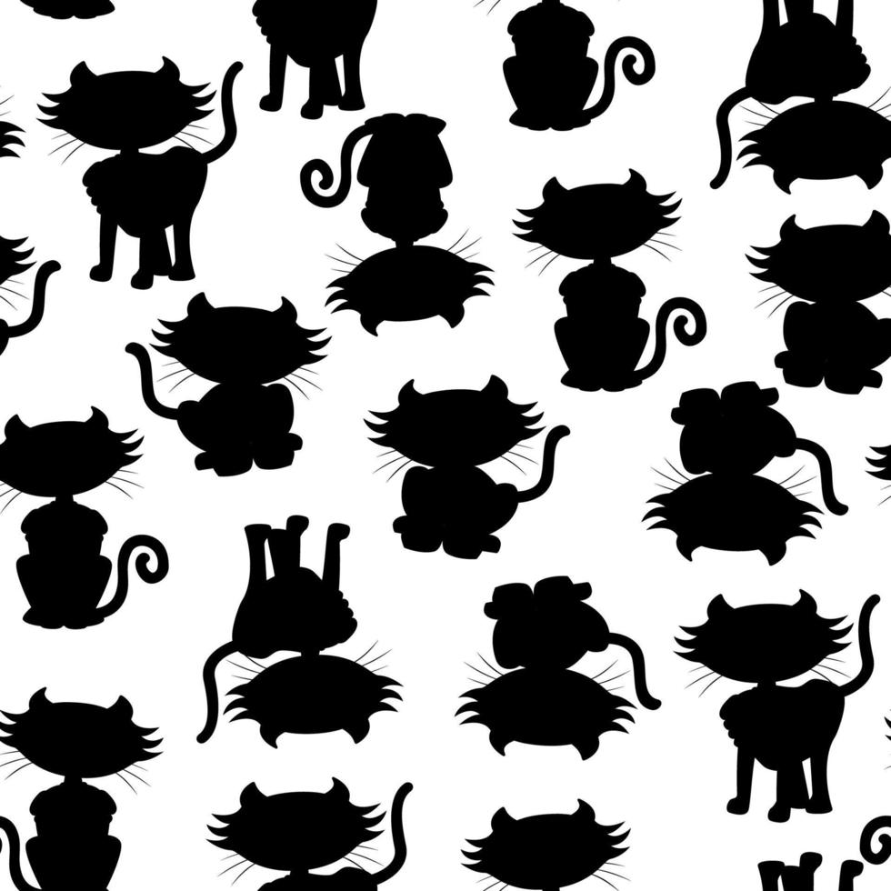 katten naadloze herhaalpatroon print vector