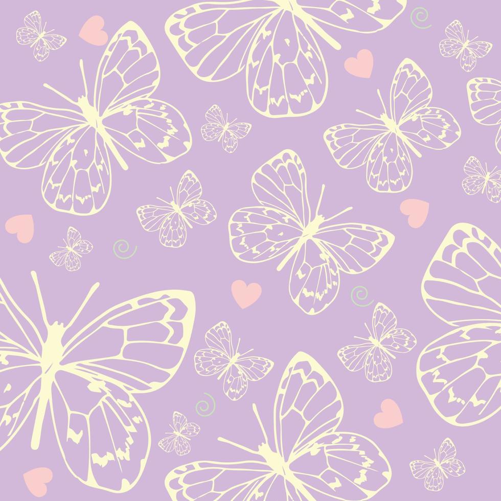 pastel achtergrond met vlinders vector