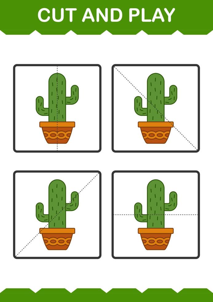 knippen en spelen met cactus vector