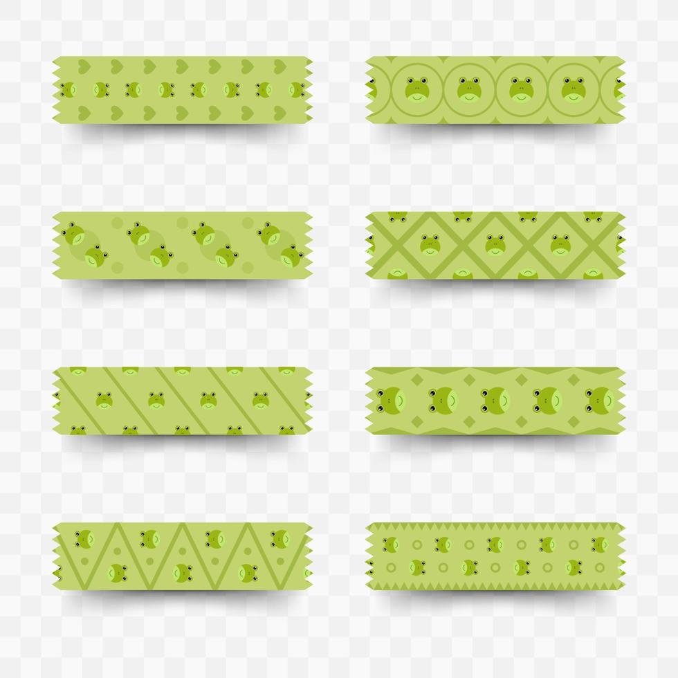 set kikker washi tape vector