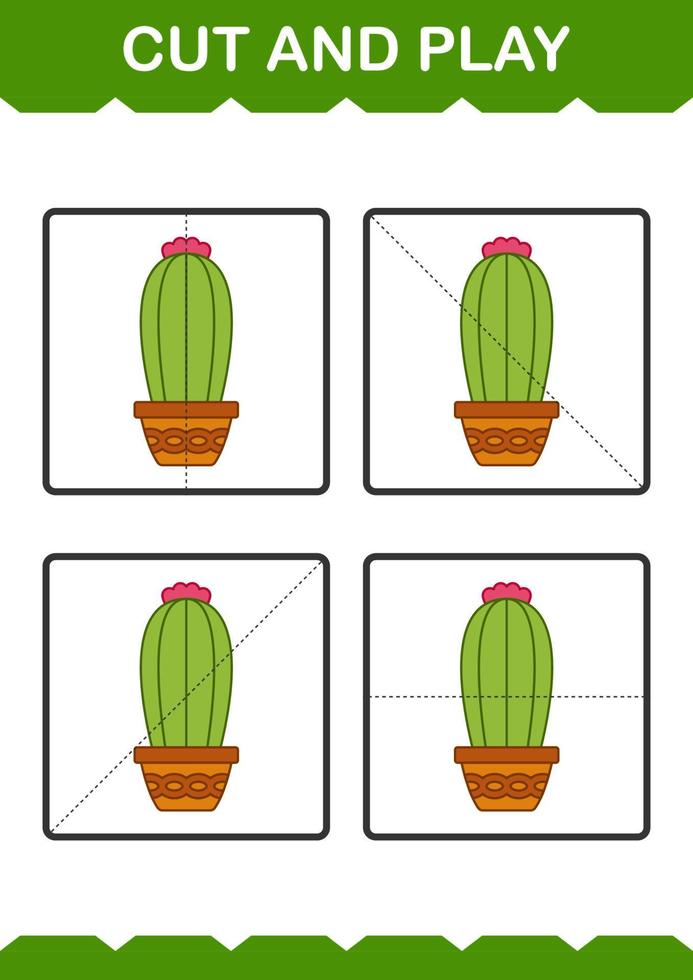 knippen en spelen met cactus vector