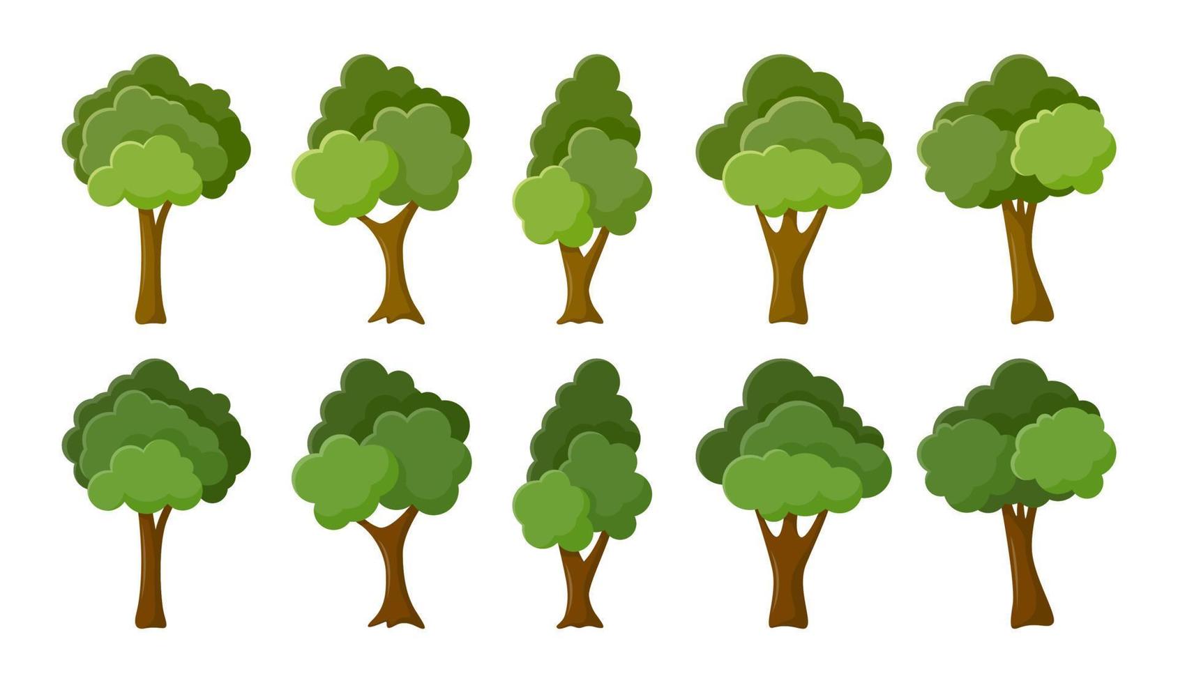 set handgetekende bomen vector