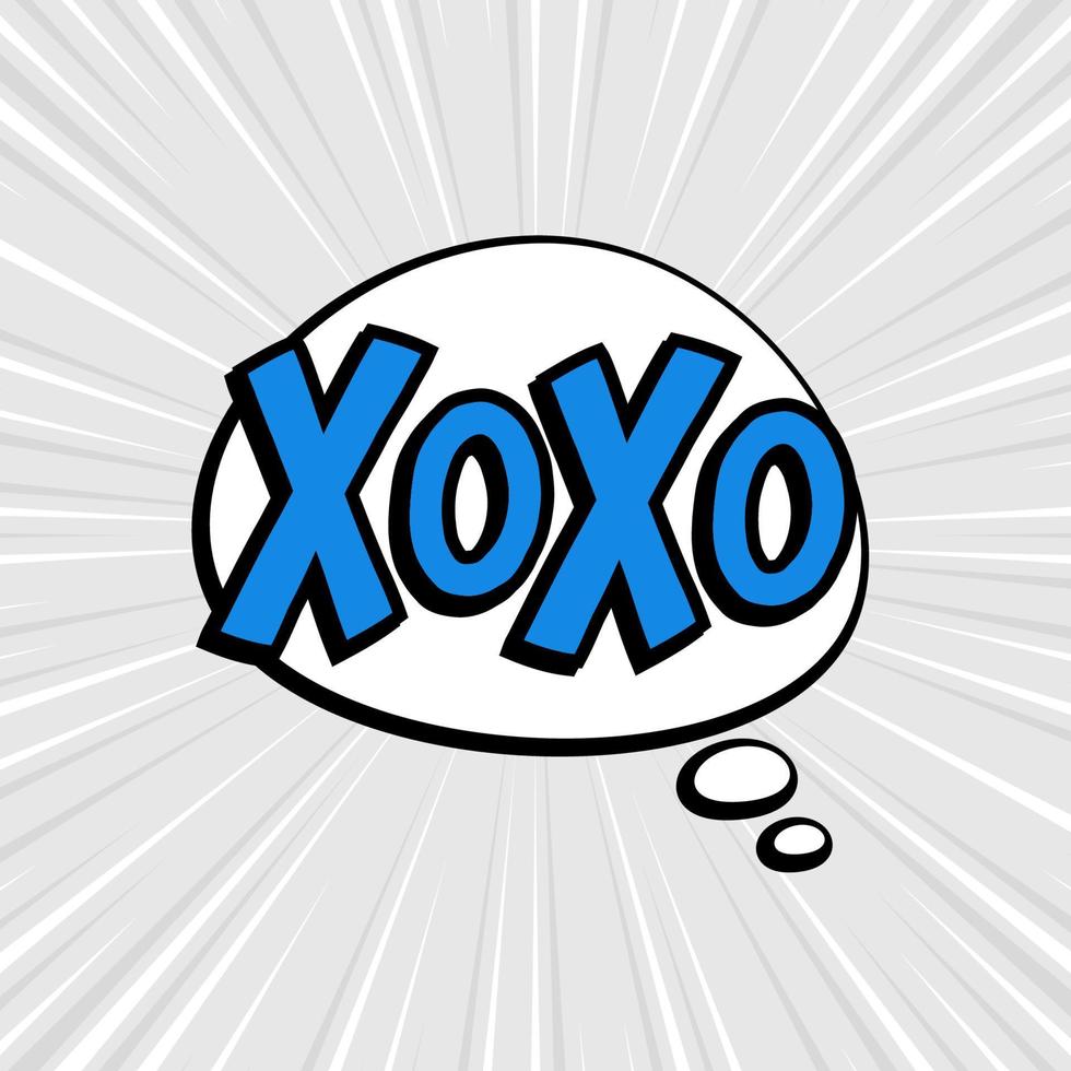 komische tekstballonnen geïsoleerd met tekst xoxo vector