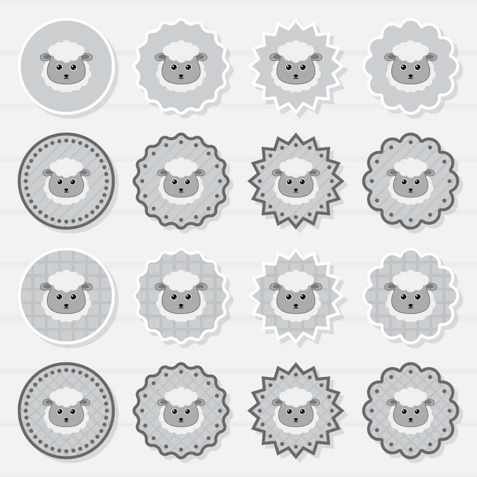 notitie sticker set met schapen vector