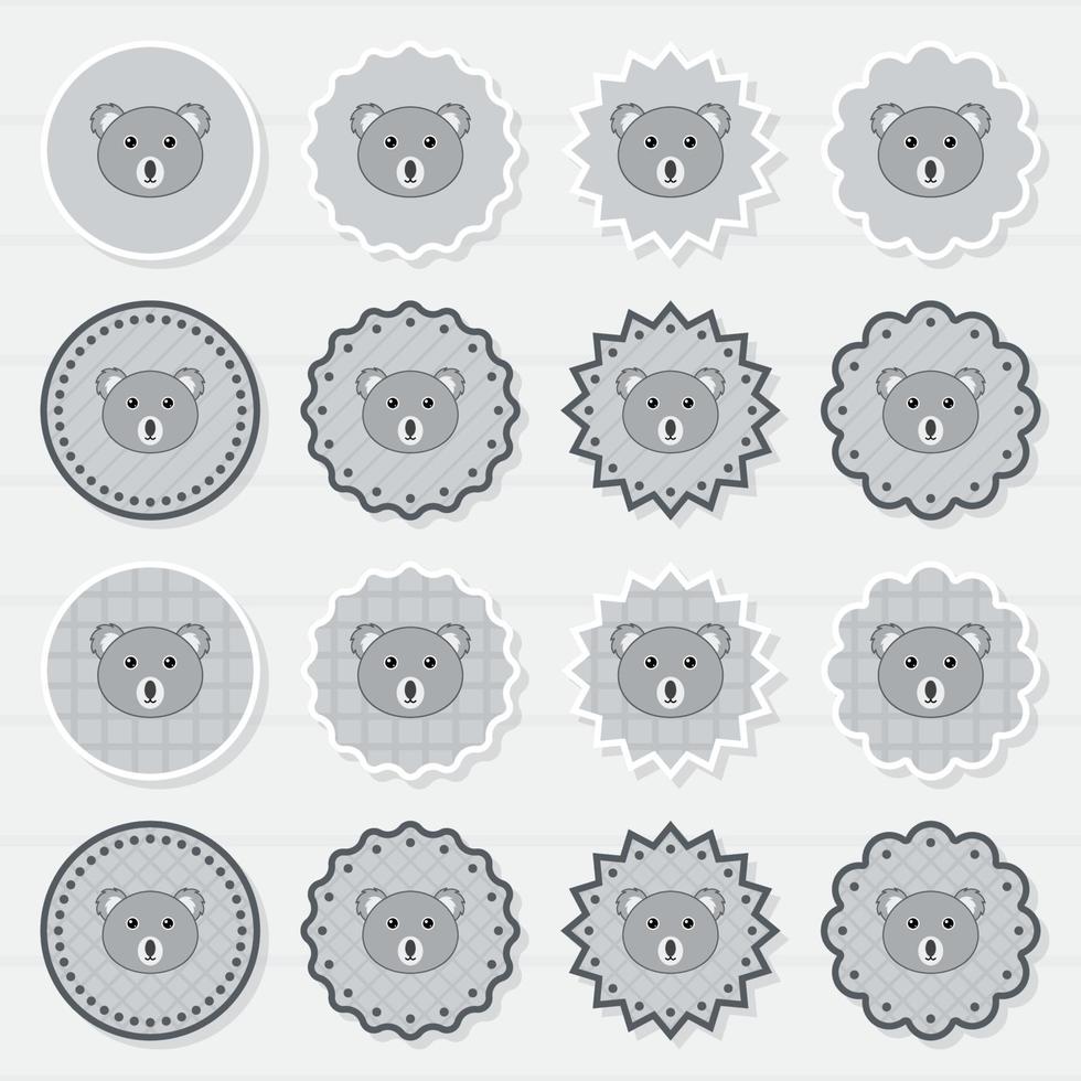 notitie sticker set met koala vector