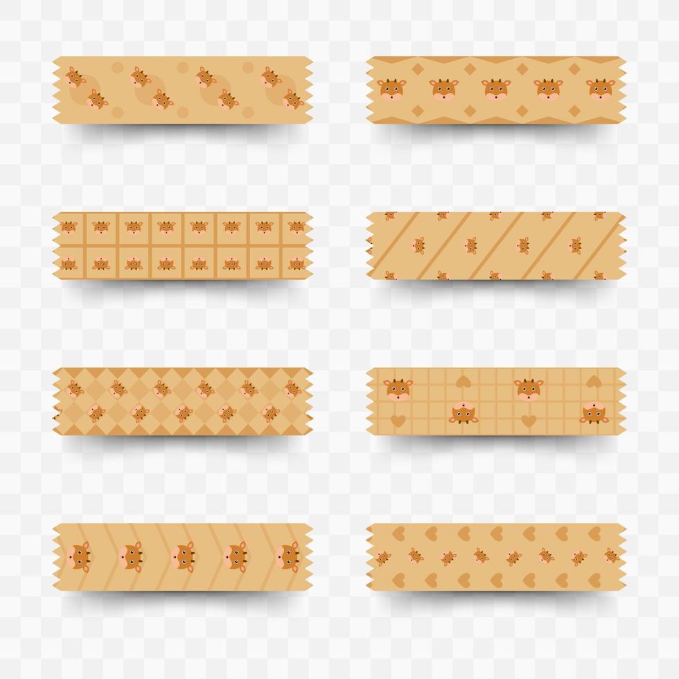 set herten washi tape vector