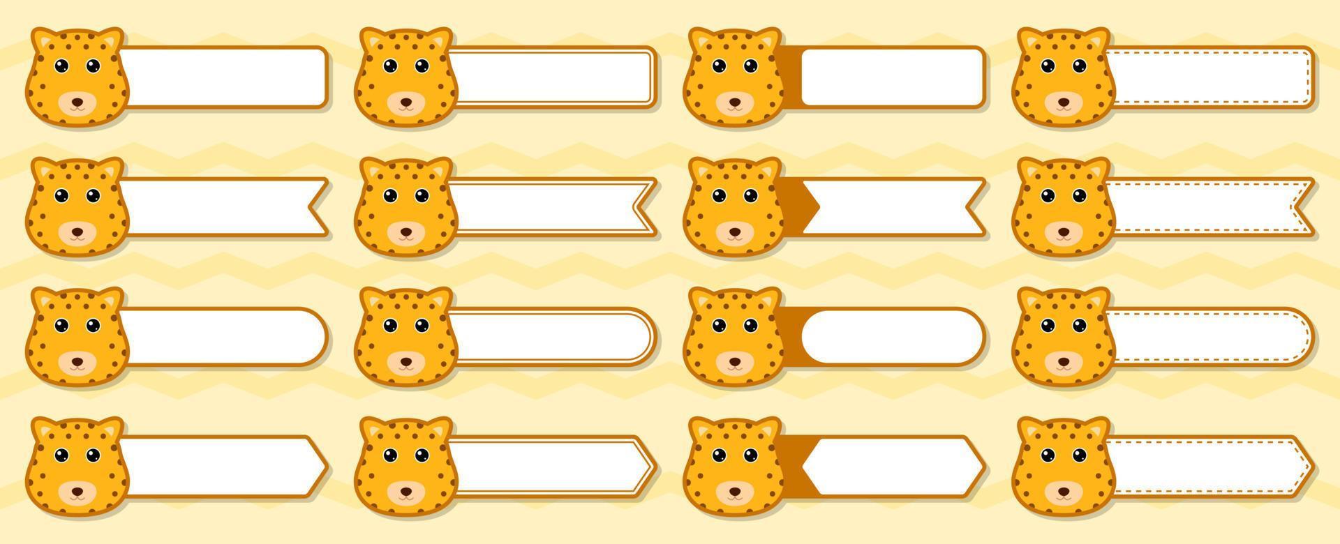 notitie sticker set met luipaard vector