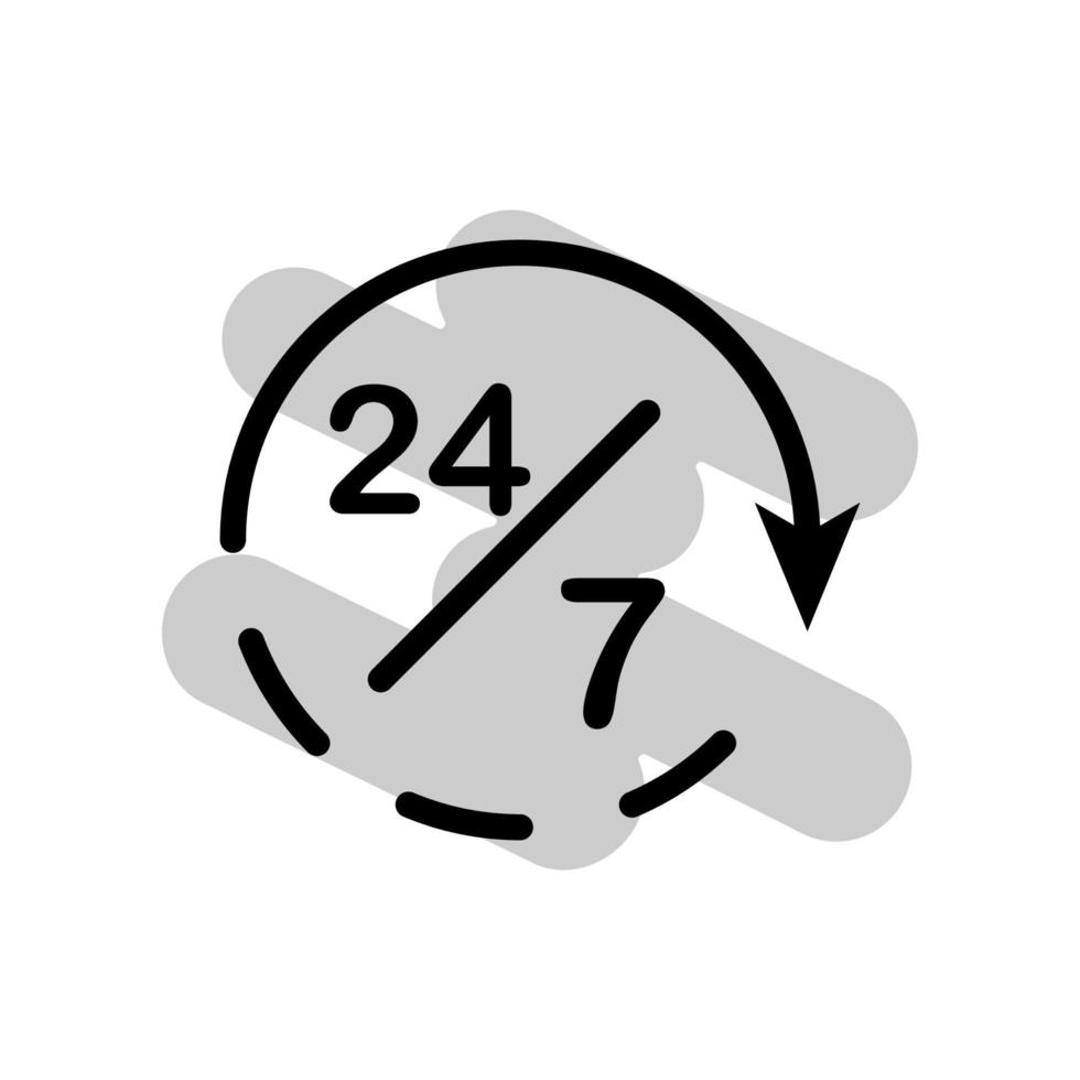 illustratie vectorafbeelding van 24-7 label icon vector