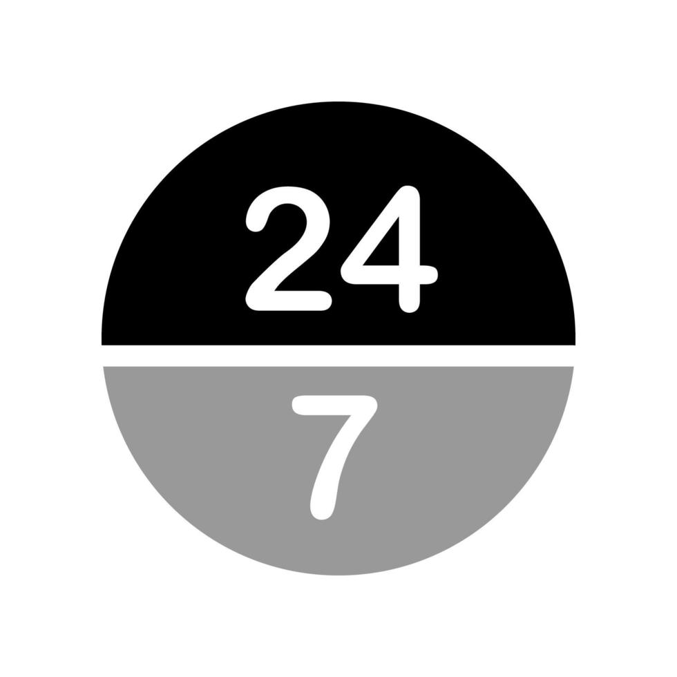 illustratie vectorafbeelding van 24-7 label icon vector