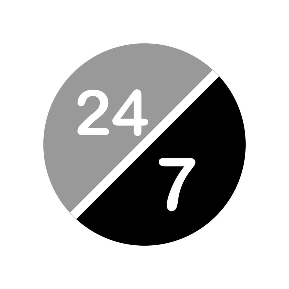 illustratie vectorafbeelding van 24-7 label icon vector