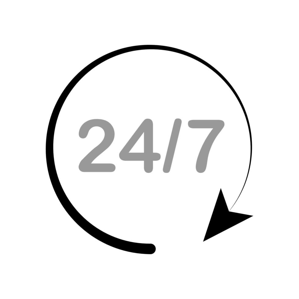 illustratie vectorafbeelding van 24-7 label icon vector