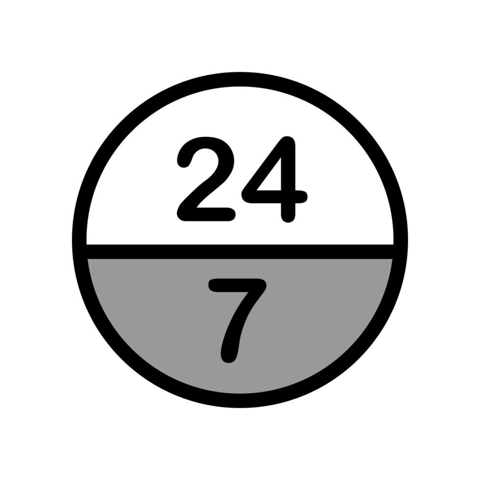 illustratie vectorafbeelding van 24-7 label icon vector