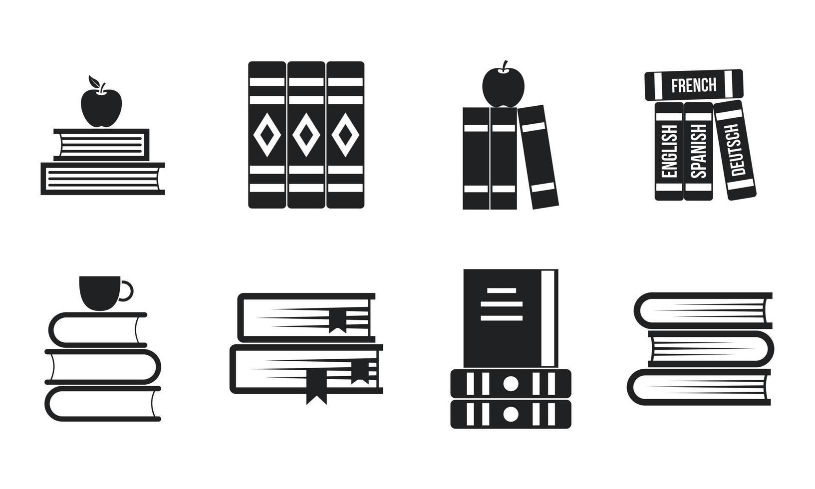 volume van boek icon set, eenvoudige stijl vector