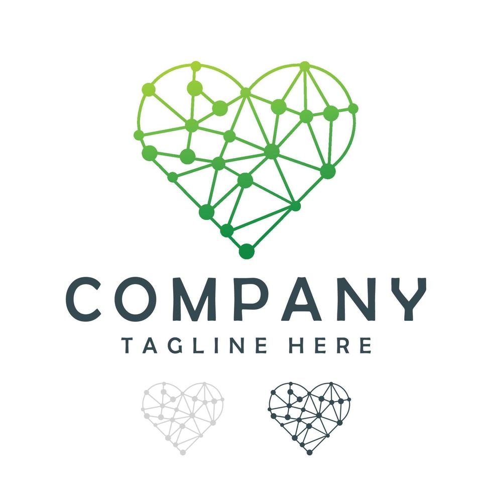 liefde haard tech logo vector