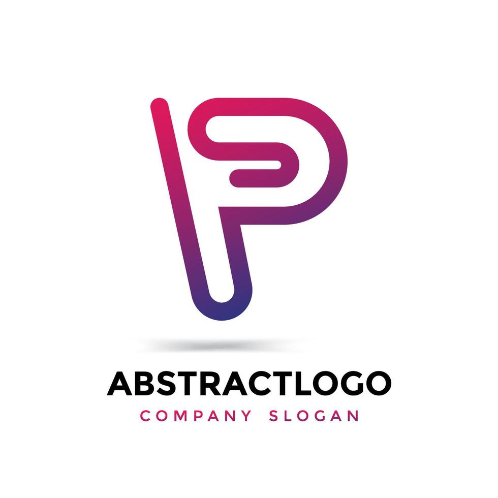 abstracte p brief premium logo pictogram symbool ontwerp vector