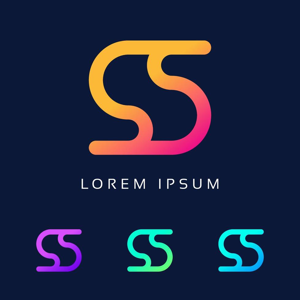 exclusieve vorm en mooi kleurrijk logo van letter s letter. vector