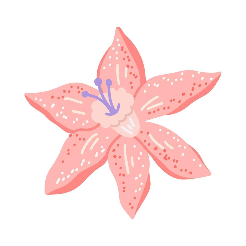 schattige roze bloem met textuur, ontwerpelement voor ansichtkaarten, uitnodigingen vector