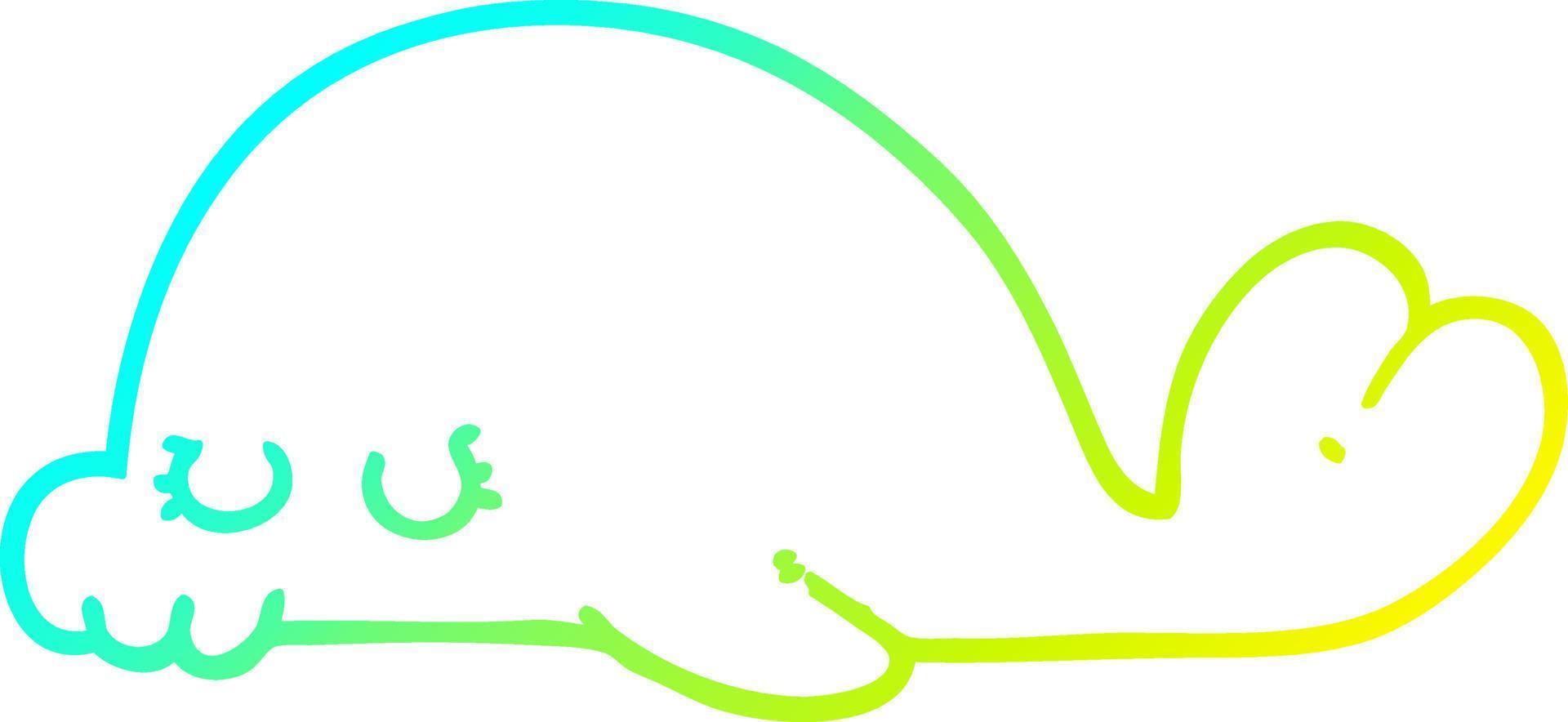 koude gradiënt lijntekening cartoon zeehond vector